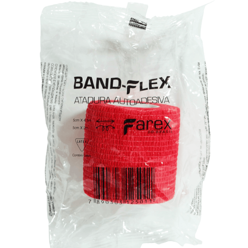 Atadura 5cm Vermelha Band-Flex Autoadesiva Para Animais Farex